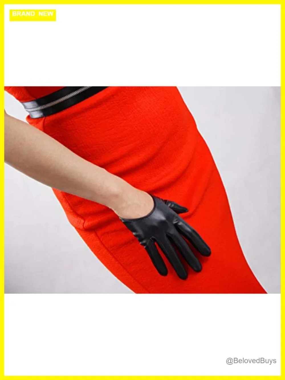 Faux Leather Half Palm Gloves for Driving Cosplay Costume Parties